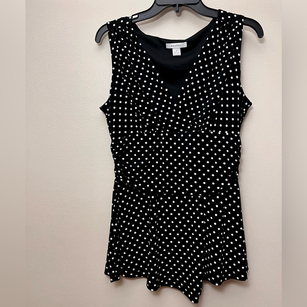 Women's Size 10 SLEEVELESS BLOUSE from Dressbarn - black & white - FINAL PRICE
